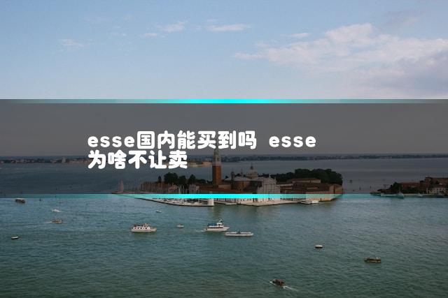 esse国内能买到吗 esse为啥不让卖