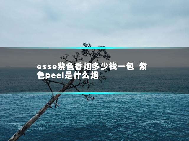 esse紫色香烟多少钱一包 紫色peel是什么烟