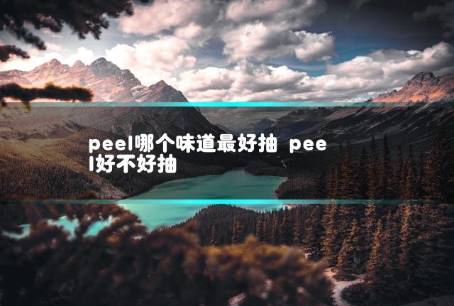 peel哪个味道最好抽 peel好不好抽