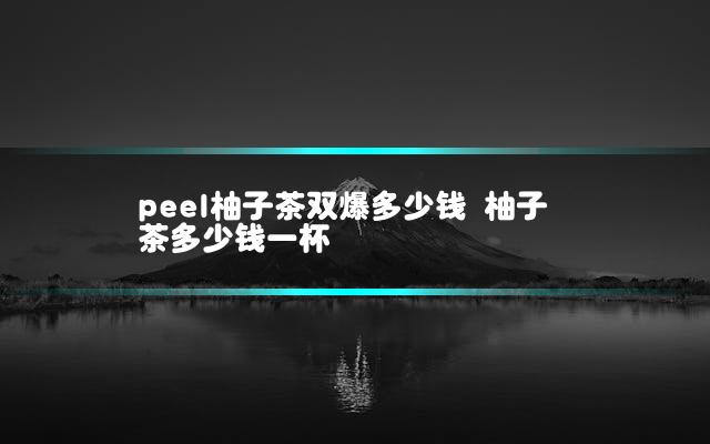 peel柚子茶双爆多少钱 柚子茶多少钱一杯